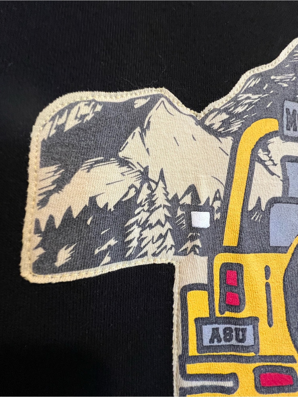 Original🖤💛Upcycled ! Appalachian State Black Hoodie w Striped Sleeves - Picture 3 of 8